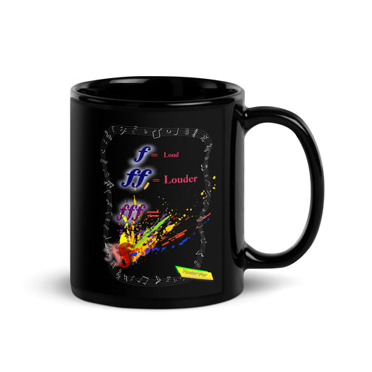 Triple Forte (FFF)-SPLAT  |  Black glossy mug, 11oz & 15oz