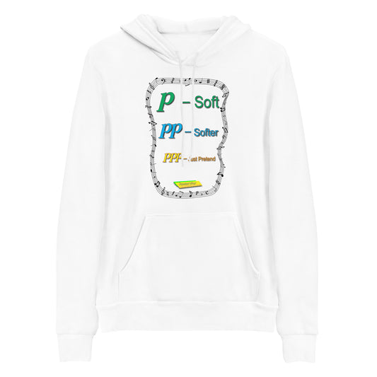 Triple Pianissimo (PPP)-JUST PRETEND  |  Unisex Midweight Fleece Pullover Hoodie