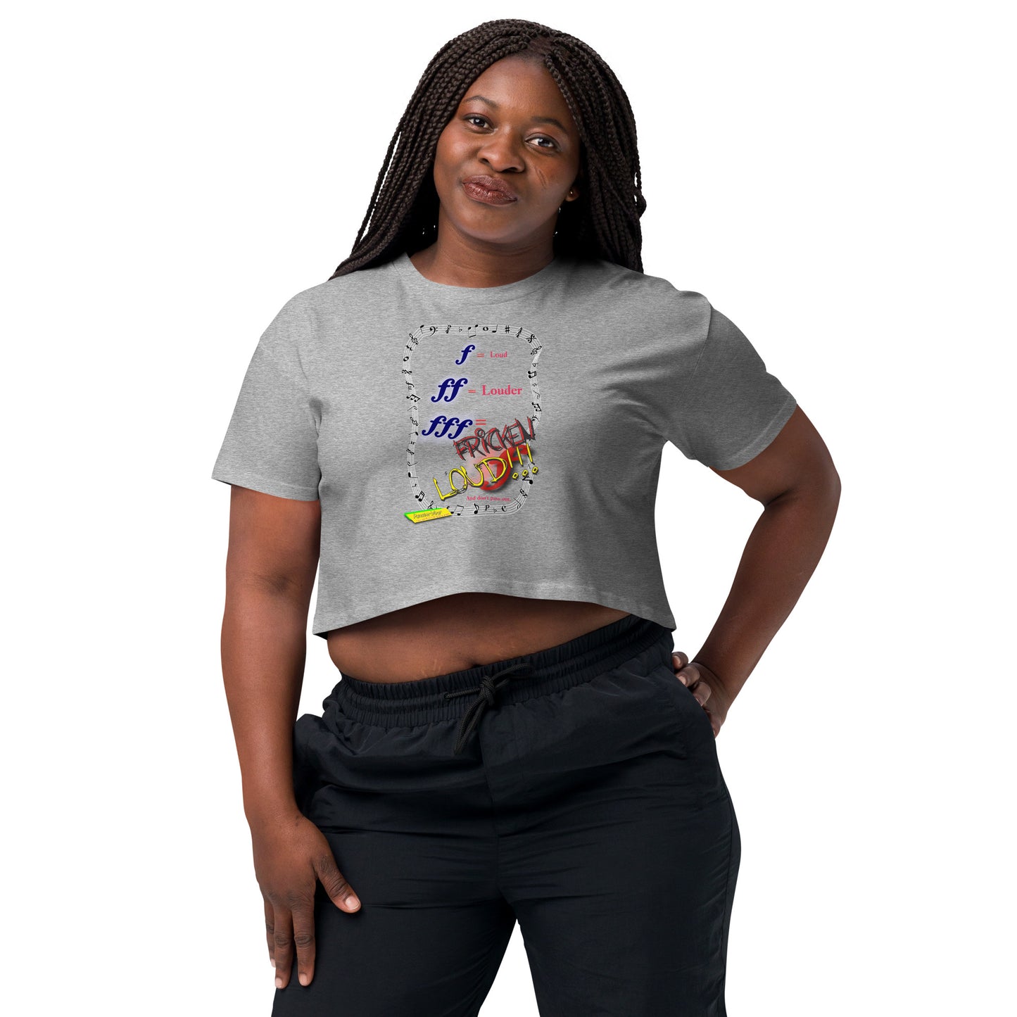 Triple Forte (FFF)-FRICKEN LOUD  |  Women's Crop Top Crew Neck t-shirt