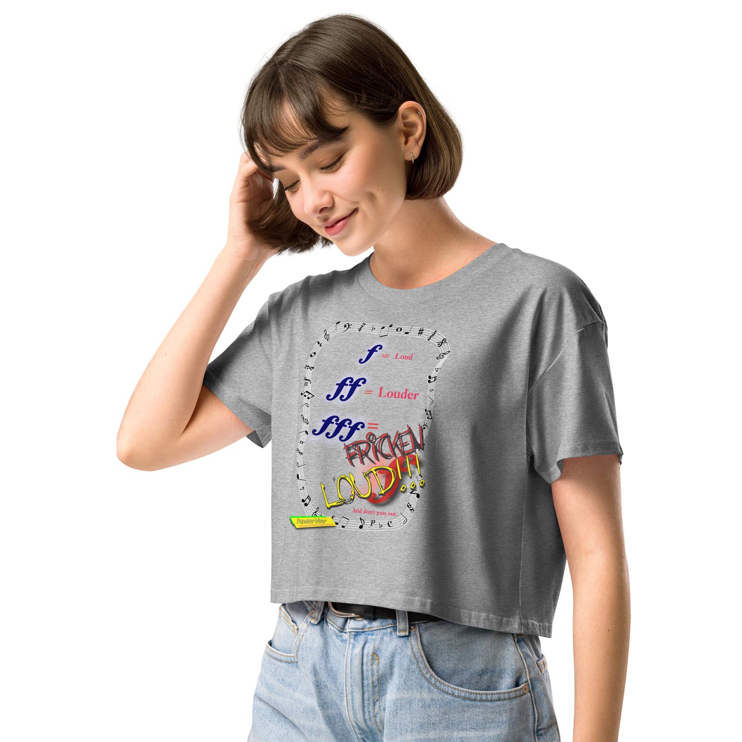 Triple Forte (FFF)-FRICKEN LOUD  |  Women's Crop Top Crew Neck t-shirt