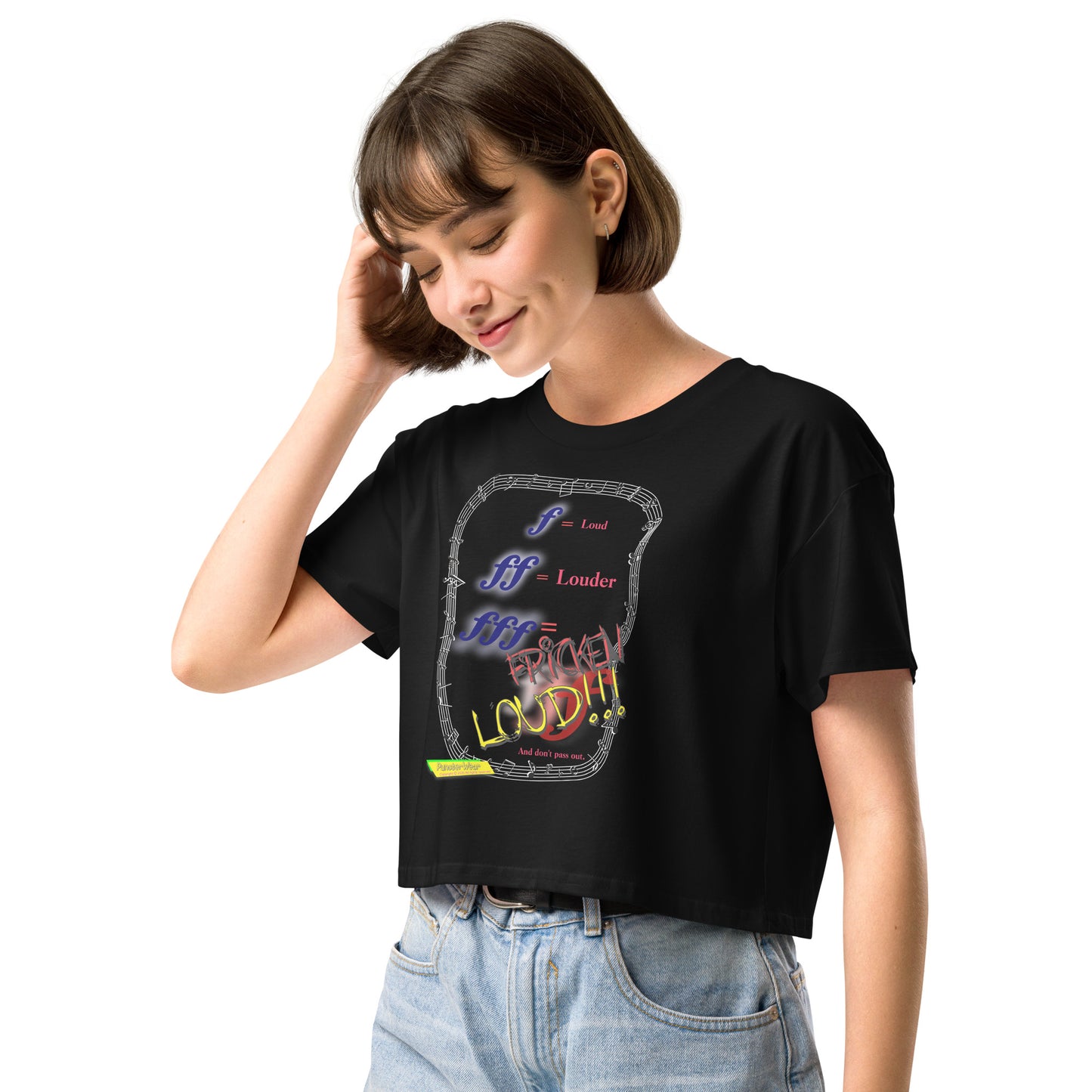 Triple Forte (FFF)-FRICKEN LOUD  |  Women's Crop Top Crew Neck t-shirt