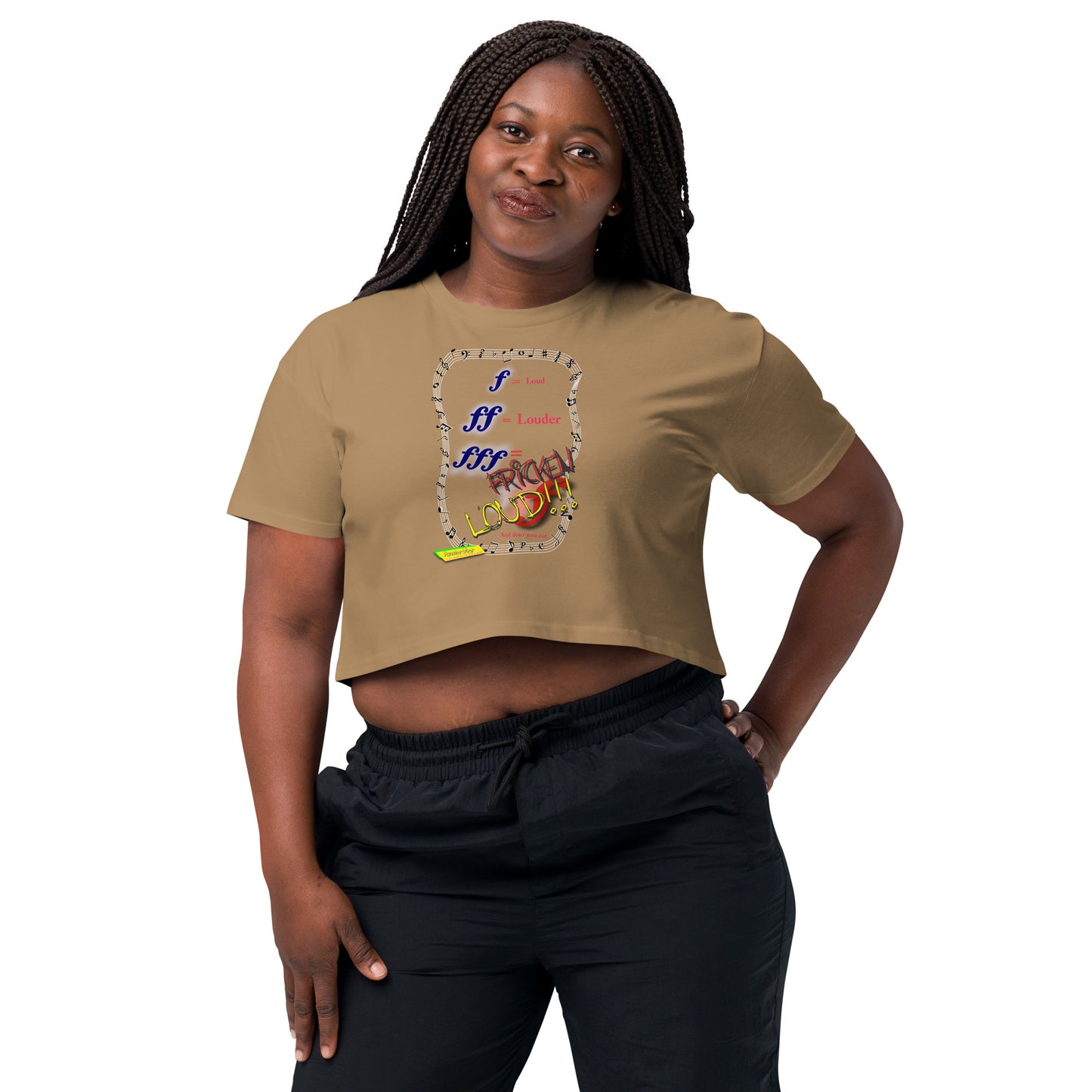 Triple Forte (FFF)-FRICKEN LOUD  |  Women's Crop Top Crew Neck t-shirt