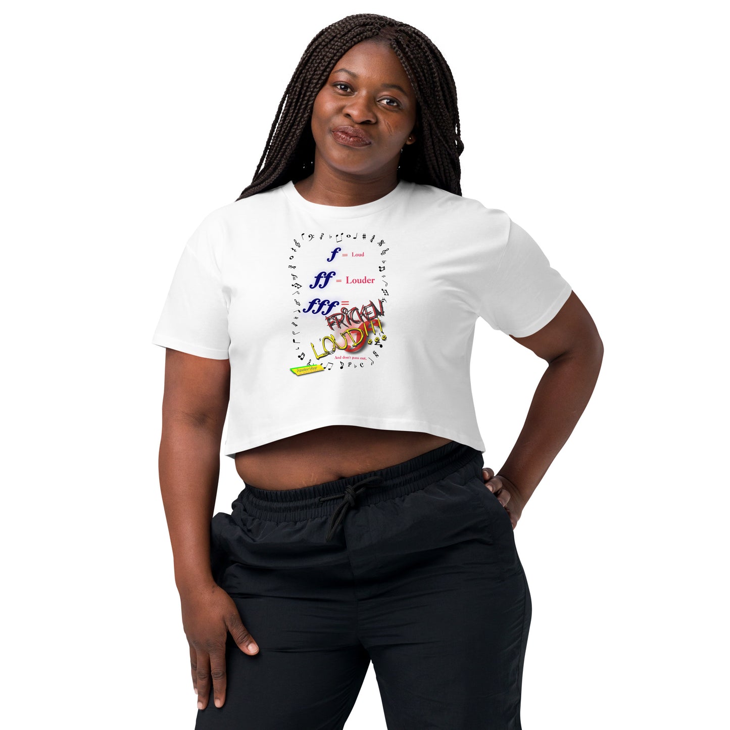 Triple Forte (FFF)-FRICKEN LOUD  |  Women's Crop Top Crew Neck t-shirt