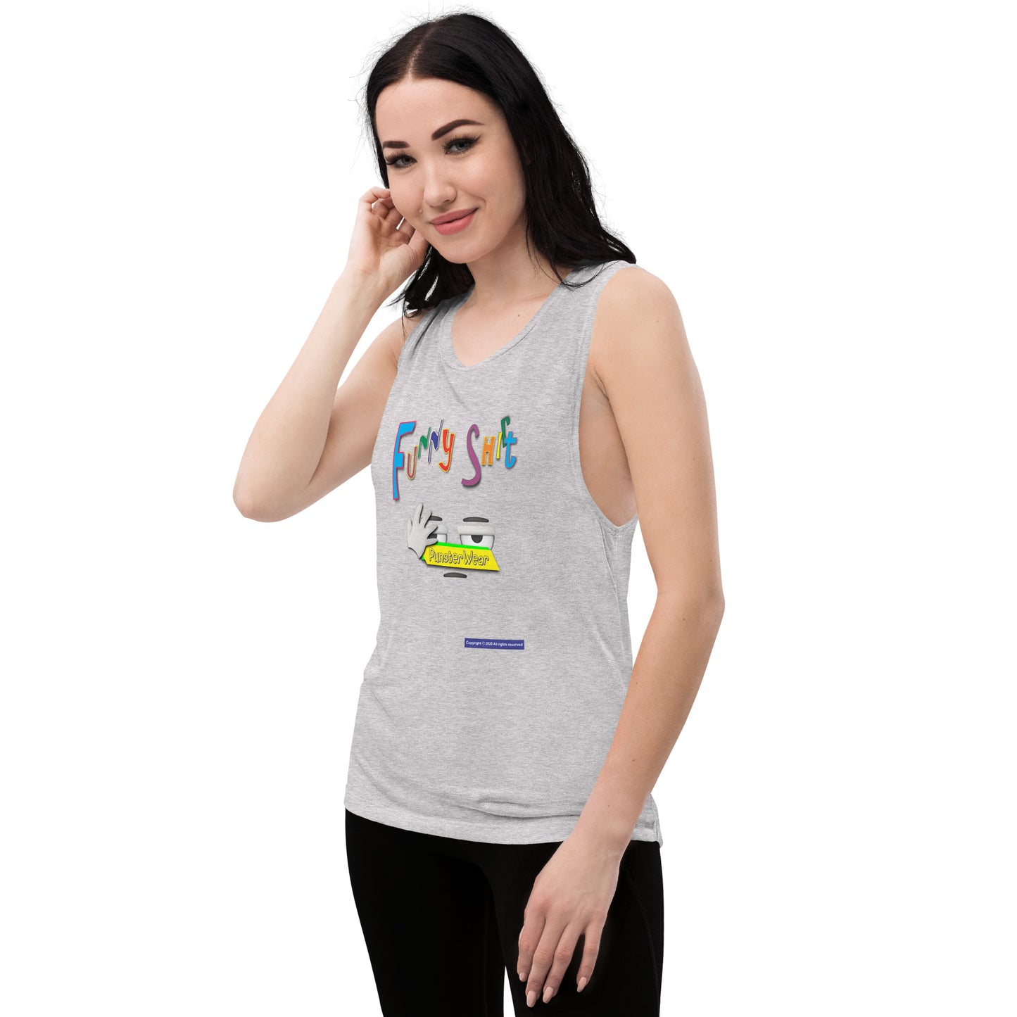 PunsterWear Funny Shi(r)t Logo (Bottom)  |  Women's Muscle Tank Top