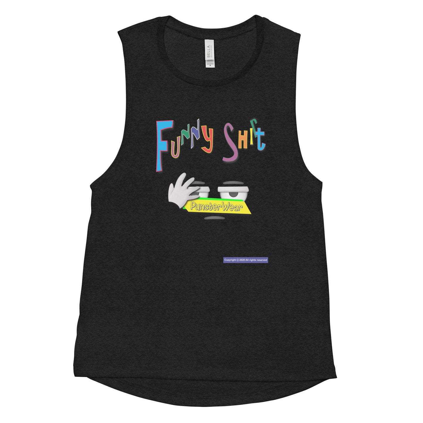 PunsterWear Funny Shi(r)t Logo (Bottom)  |  Women's Muscle Tank Top