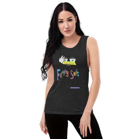 PunsterWear Funny Shi(r)t Logo (Top)  |  Women's Muscle Tank Top