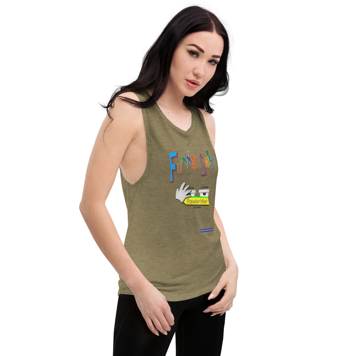 PunsterWear Funny Shi(r)t Logo (Bottom)  |  Women's Muscle Tank Top