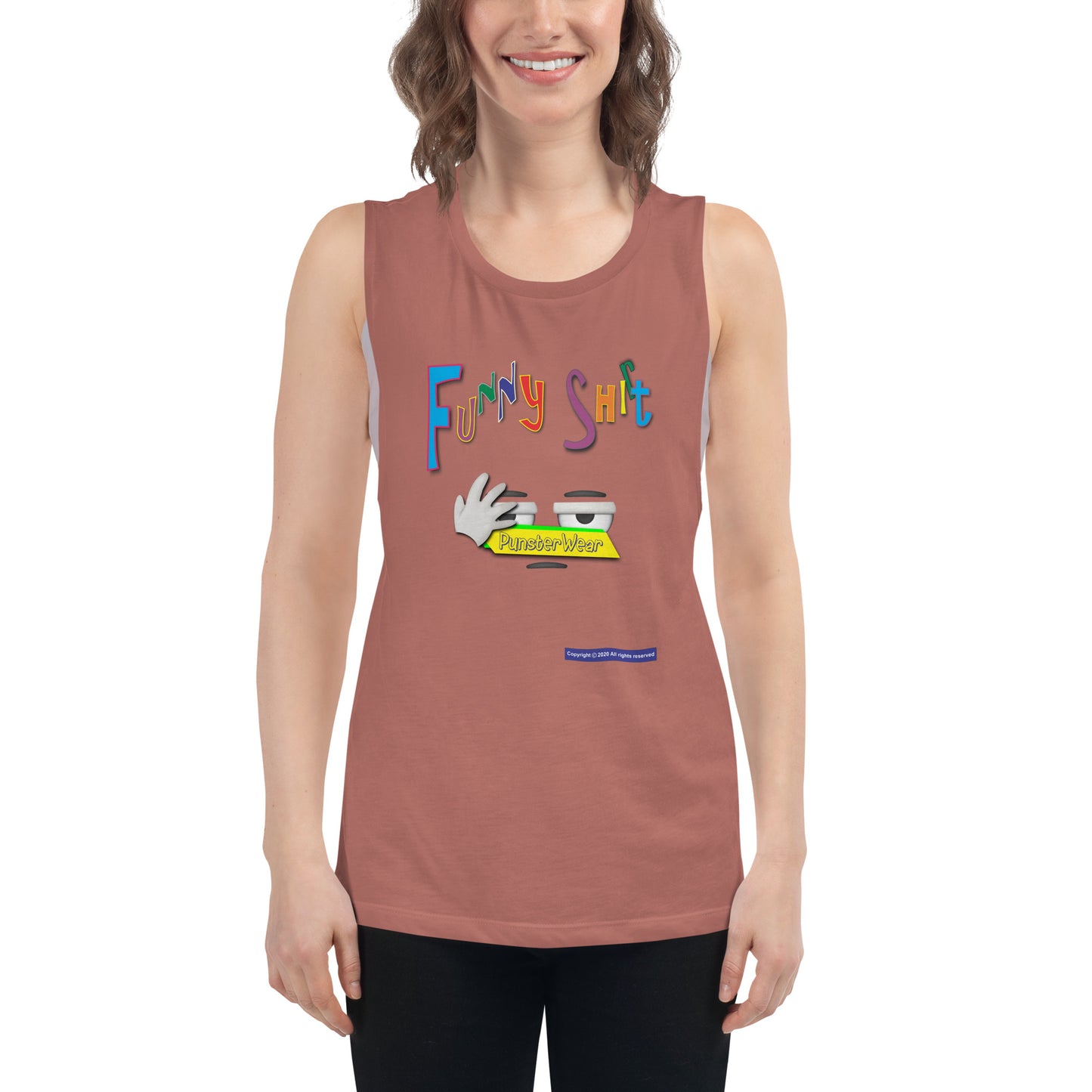 PunsterWear Funny Shi(r)t Logo (Bottom)  |  Women's Muscle Tank Top