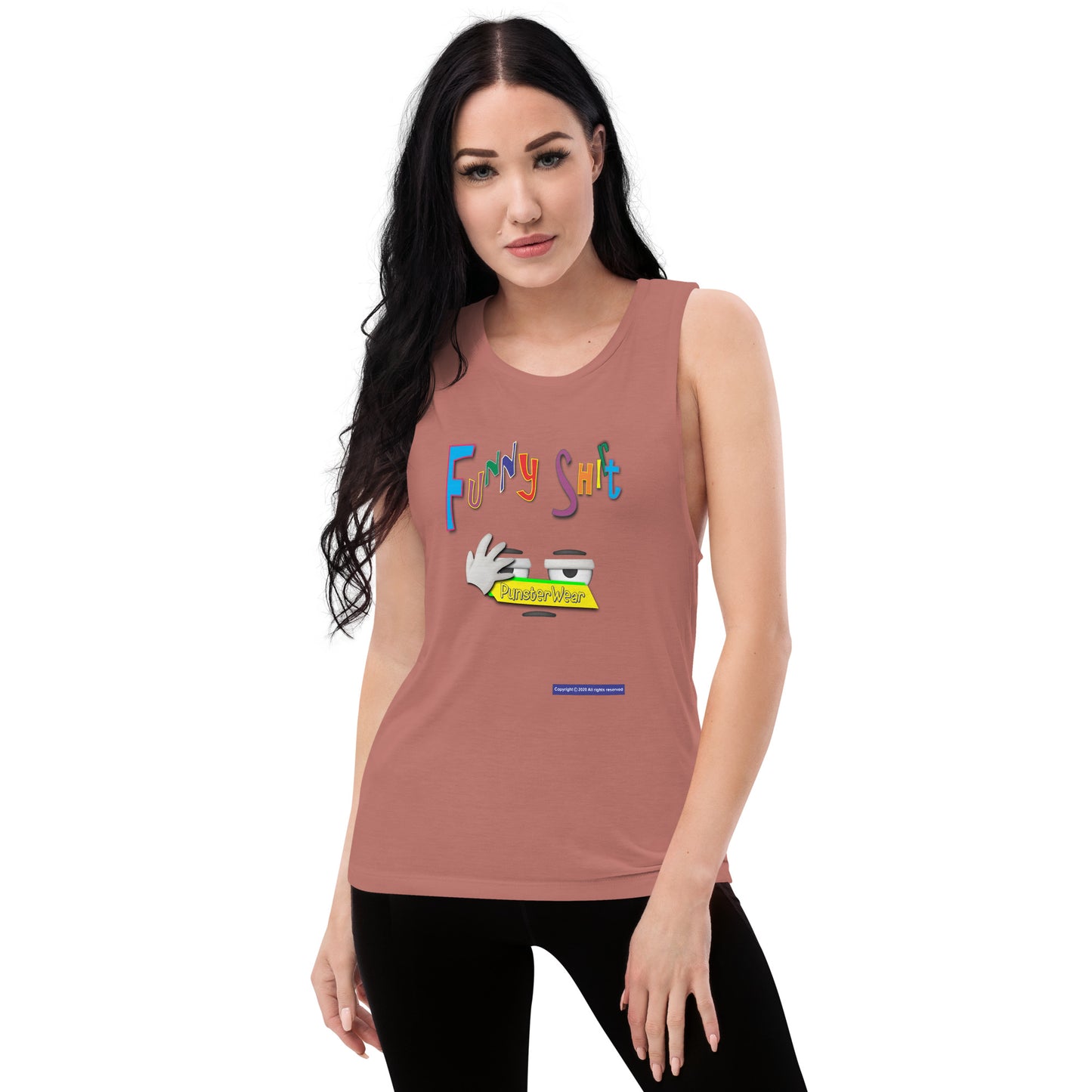 PunsterWear Funny Shi(r)t Logo (Bottom)  |  Women's Muscle Tank Top