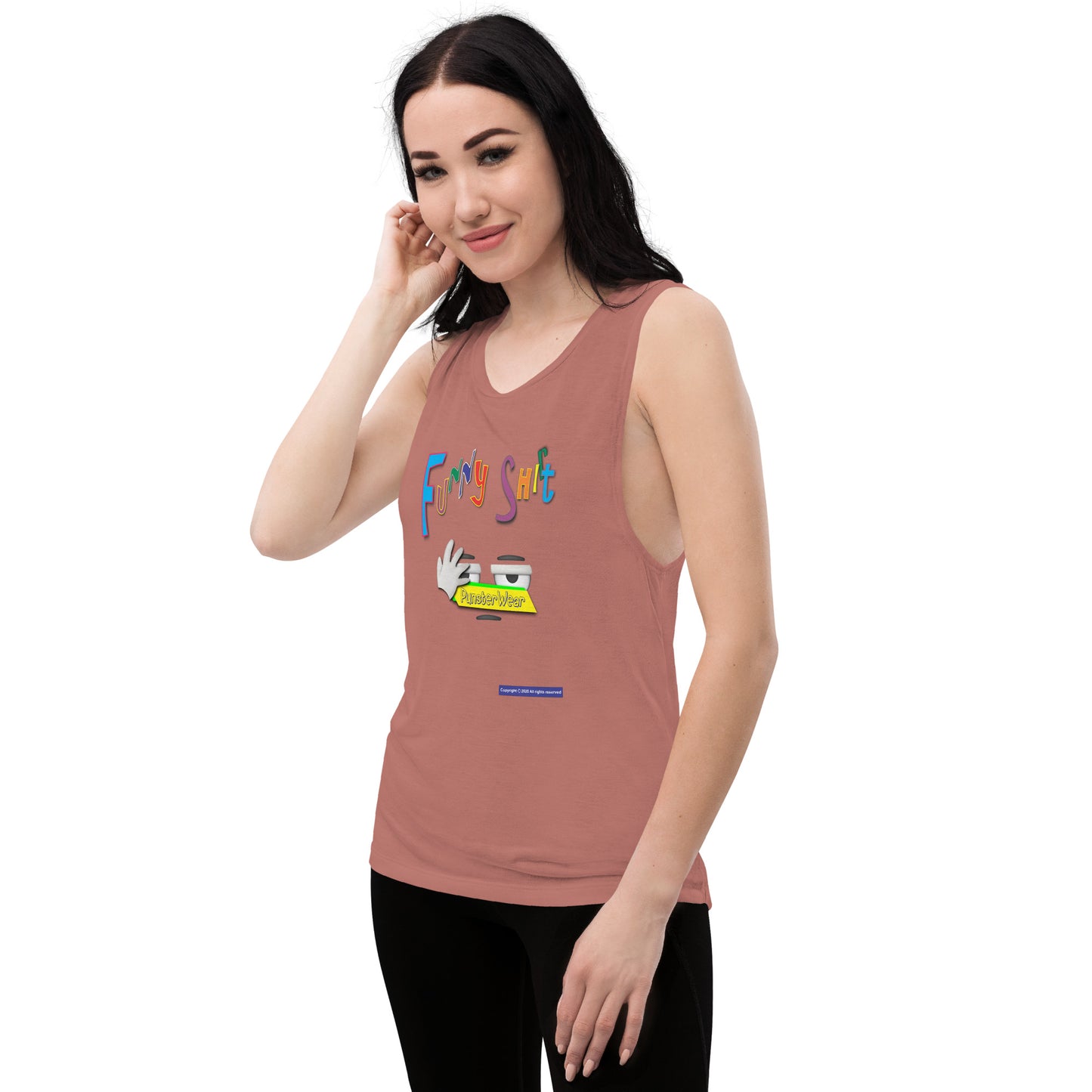 PunsterWear Funny Shi(r)t Logo (Bottom)  |  Women's Muscle Tank Top