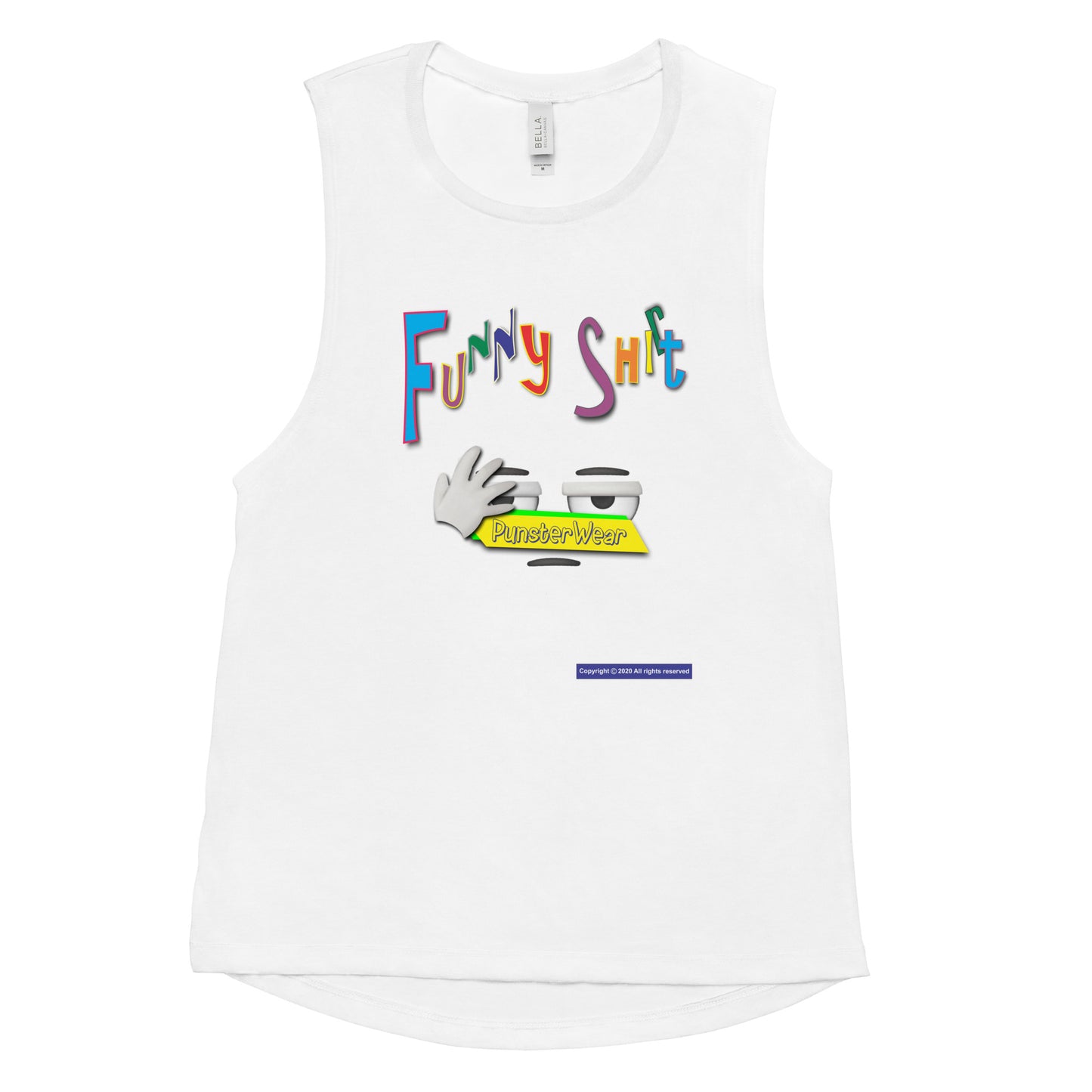 PunsterWear Funny Shi(r)t Logo (Bottom)  |  Women's Muscle Tank Top