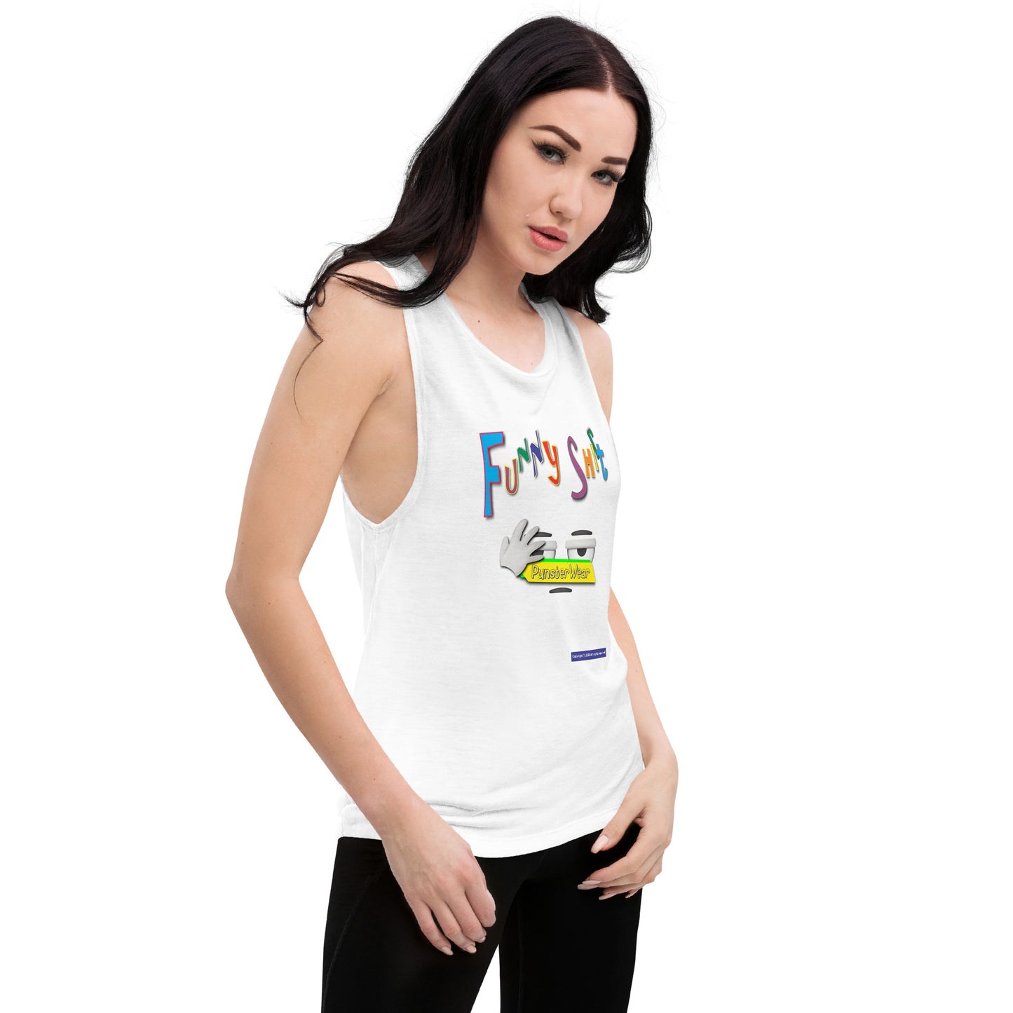 PunsterWear Funny Shi(r)t Logo (Bottom)  |  Women's Muscle Tank Top