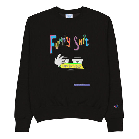 PunsterWear Funny Shi(r)t Logo (Top)   |   Men's Champion Crew Neck Sweatshirt