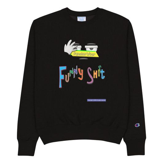 PunsterWear Funny Shi(r)t Logo (btm)   |   Men's Champion Crew Neck Sweatshirt