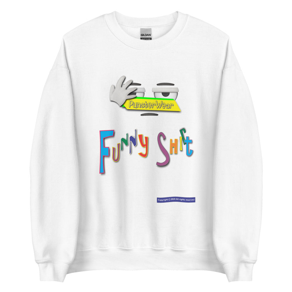 PunsterWear Funny Shi(r)t Logo (Bottom)   |   Unisex Crew Neck Sweatshirt